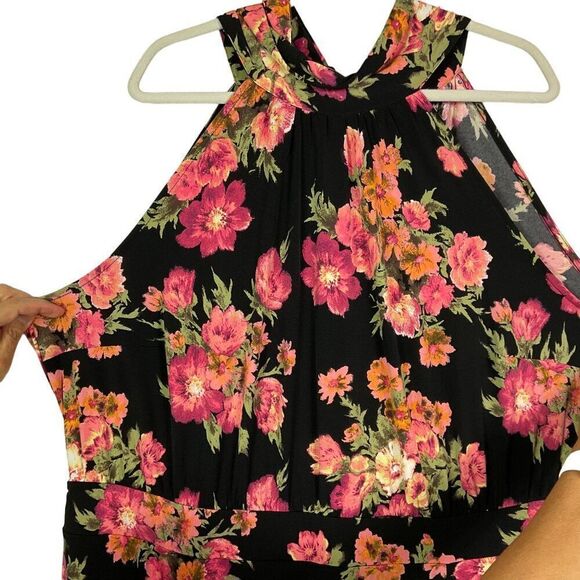 Lane Bryant Plus Size 26/28 Floral Maxi Dress, NWT, Ties at back of neck - Picture 4 of 15